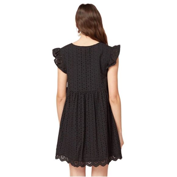 Black Eyelet Sundress With Hidden Skort Sz L - Picture 4 of 10